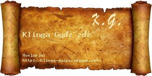 Klinga Győző névjegykártya