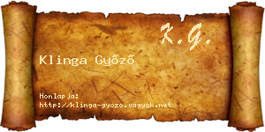 Klinga Győző névjegykártya